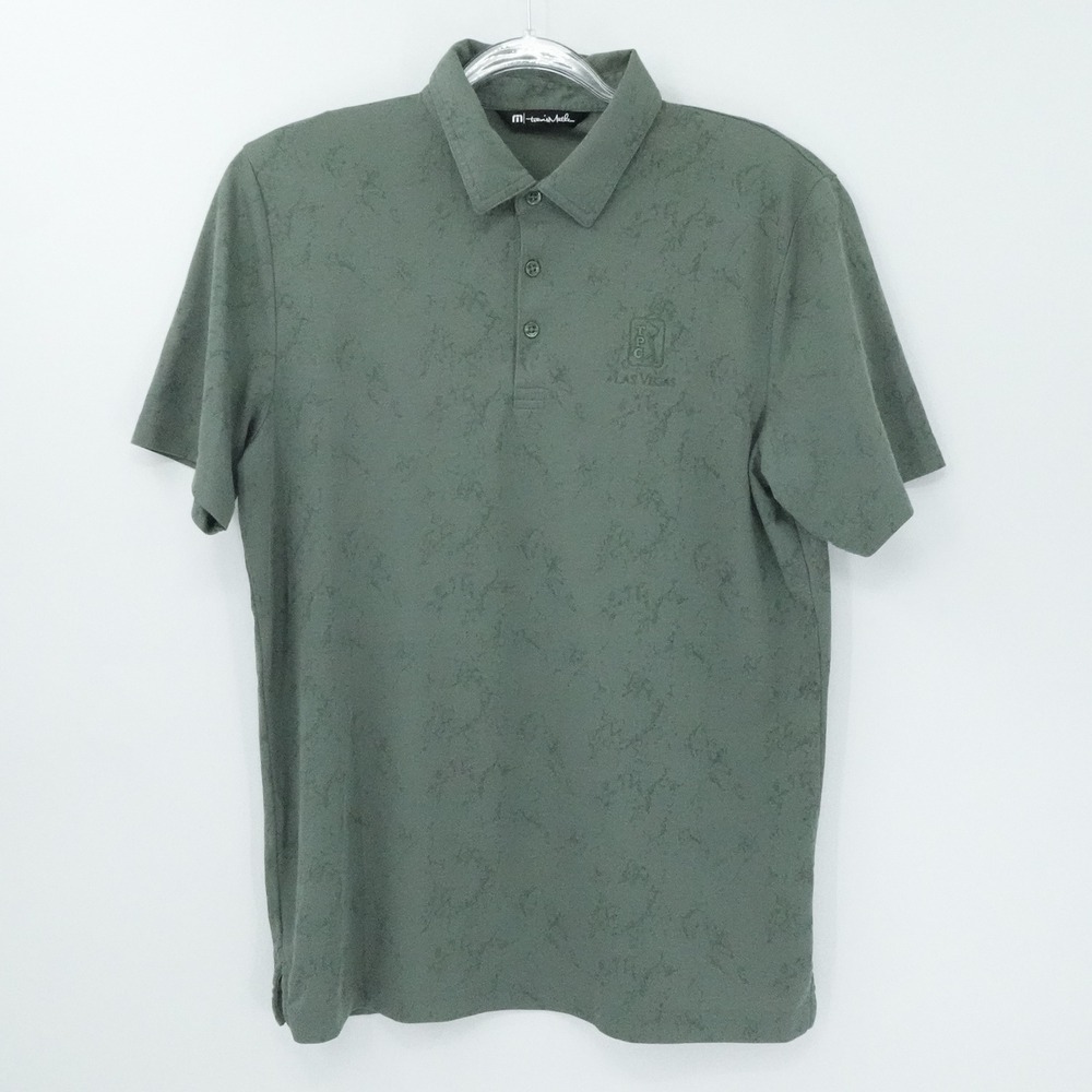 Travis Mathew Polo Shirt Mens Large‎ Green Tie Dye TPC Las Vegas Golf Casual